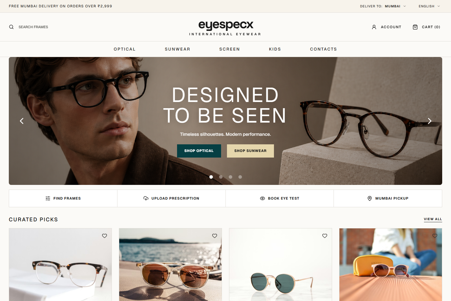 Eyespecx website preview